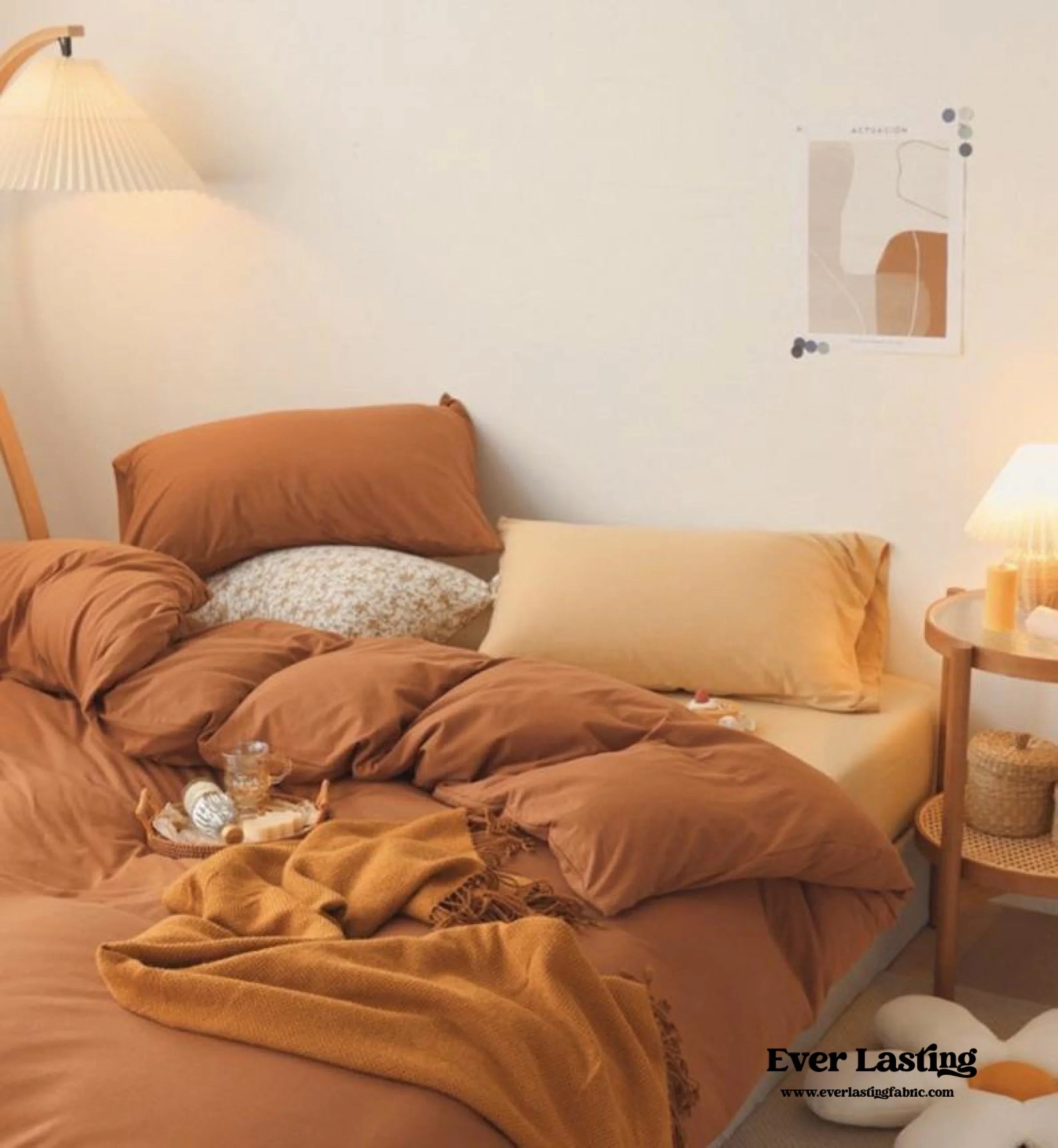 Mixed Color Bedding Set / Custard + Orange Ever Lasting