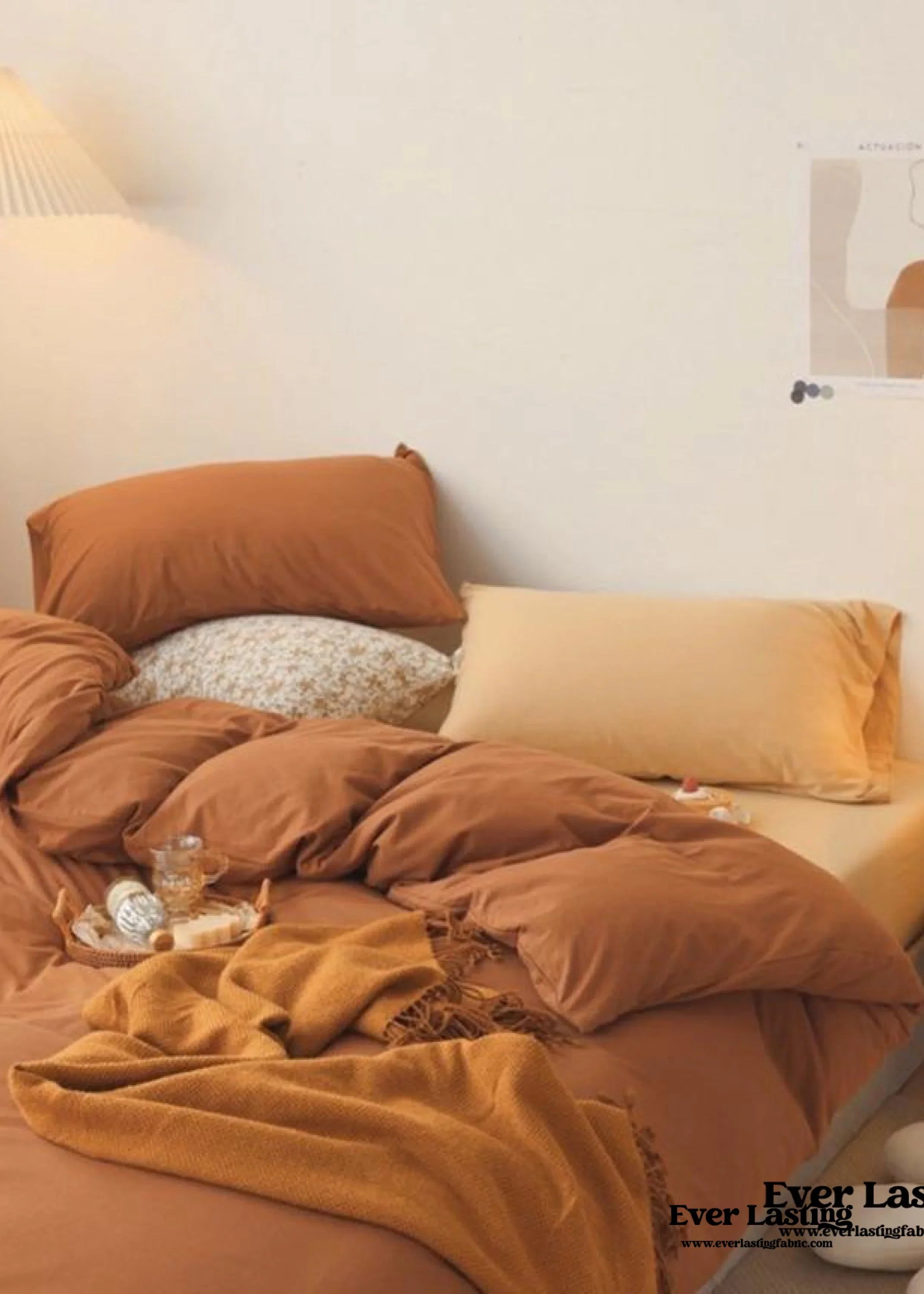 Mixed Color Bedding Set / Custard + Orange Ever Lasting