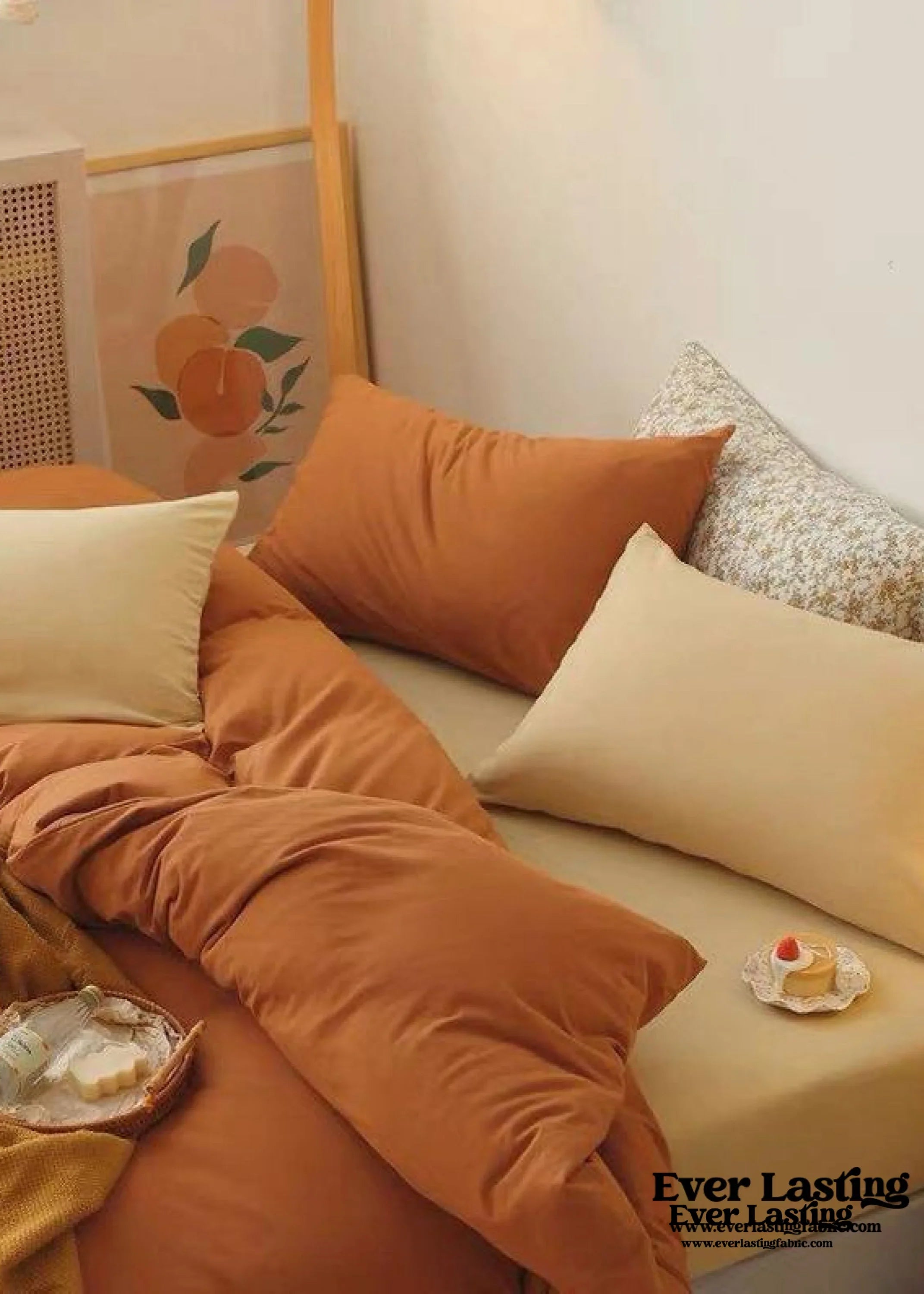 Mixed Color Bedding Set / Custard + Orange Ever Lasting