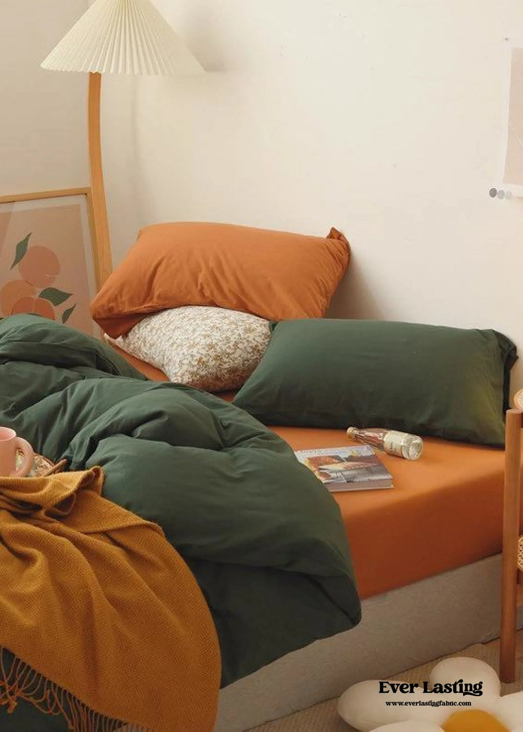 Mixed Color Bedding Set / Custard + Orange Ever Lasting