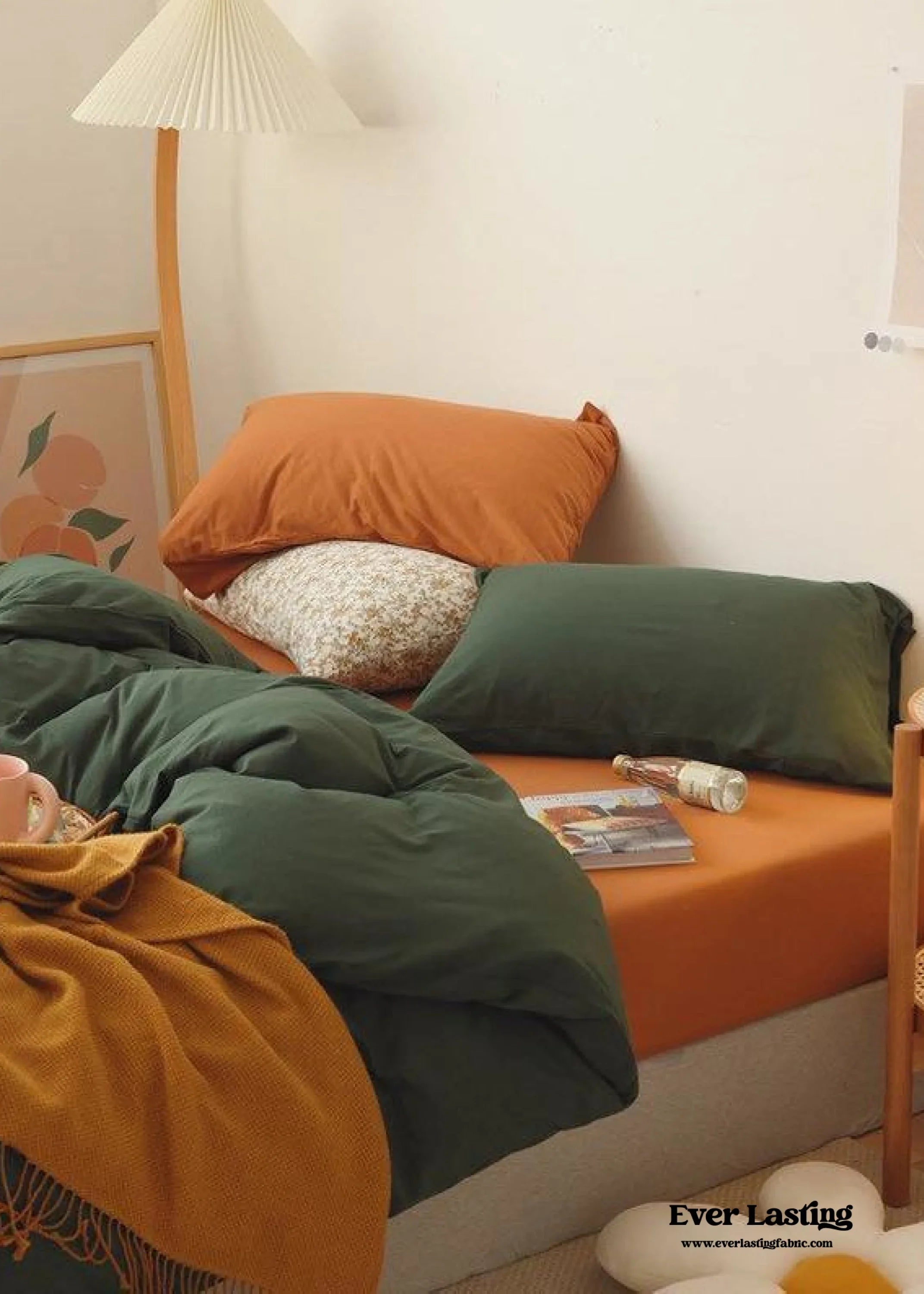Mixed Color Bedding Set / Custard + Orange Ever Lasting