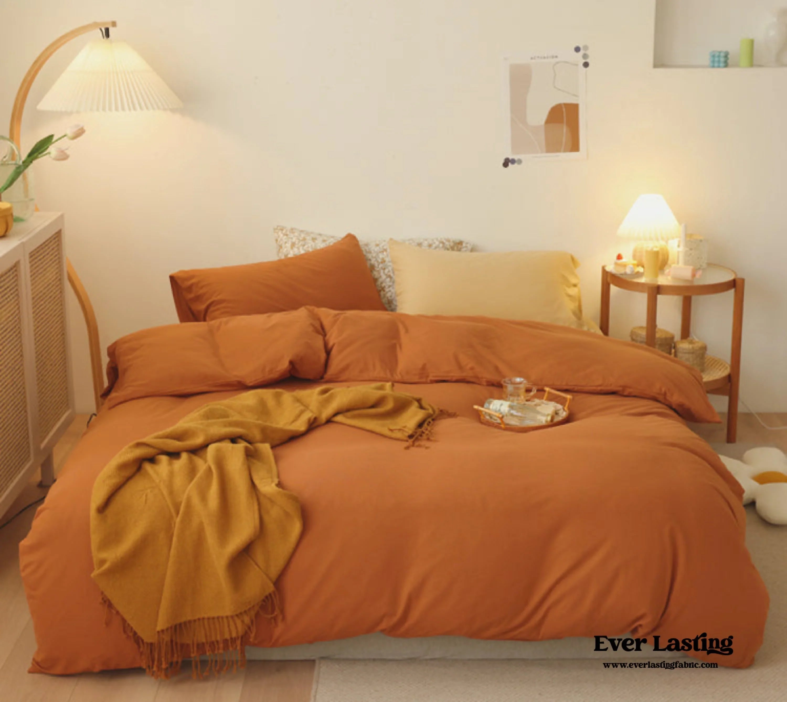 Mixed Color Bedding Set / Custard + Orange Ever Lasting