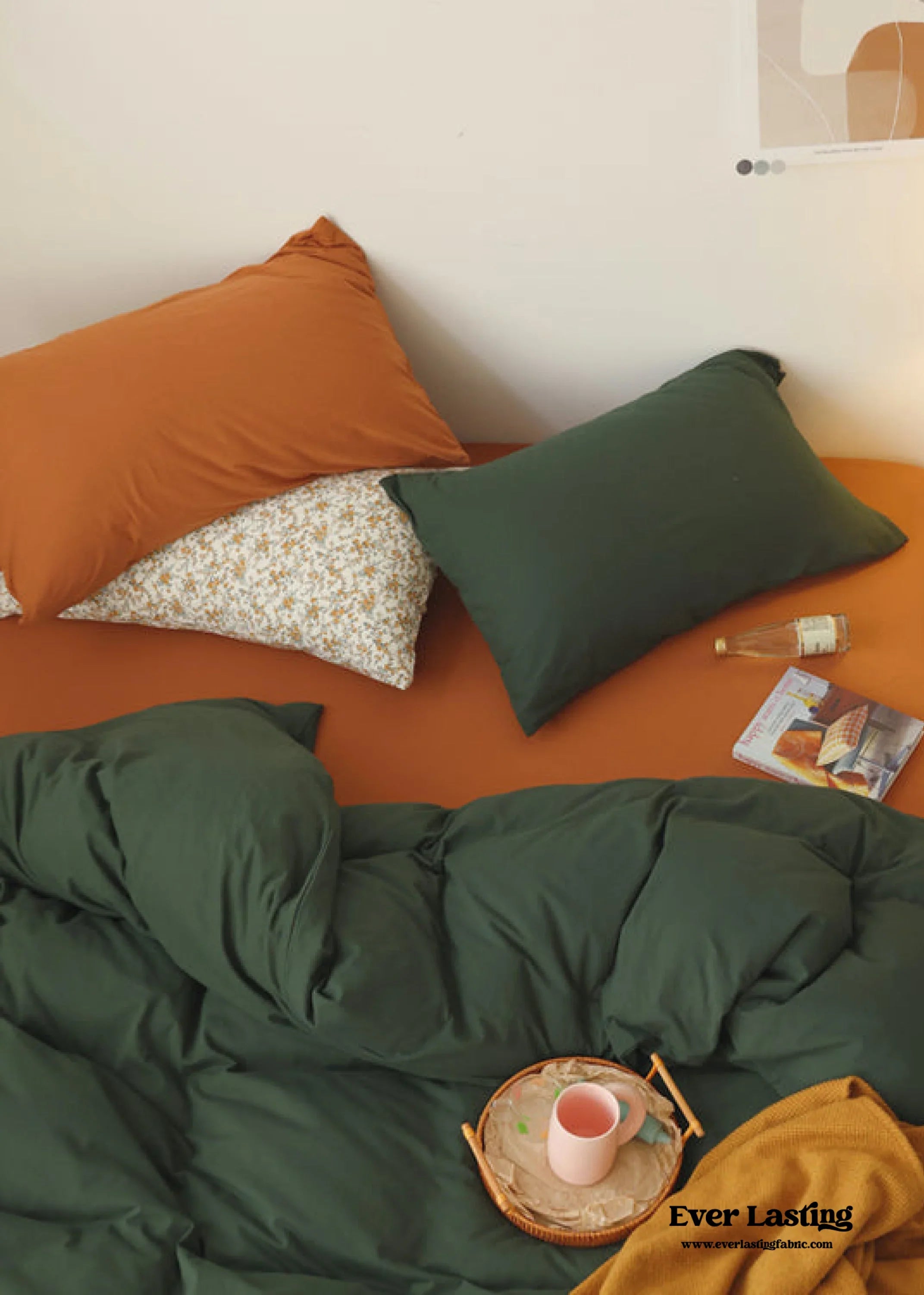 Mixed Color Bedding Set / Custard + Orange Ever Lasting