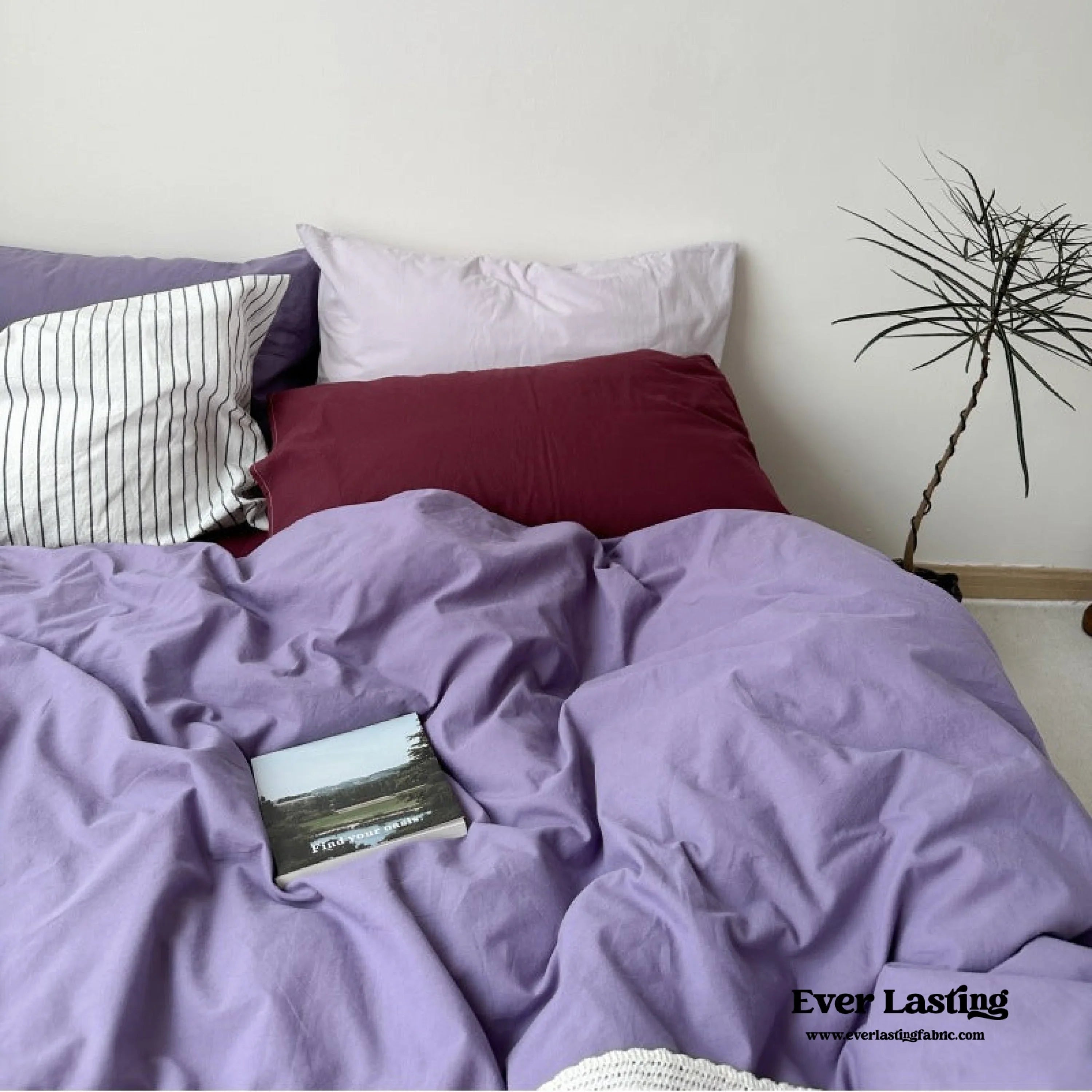 Mixed Color Berry Crush Washed Cotton Bedding Set Ever Lasting