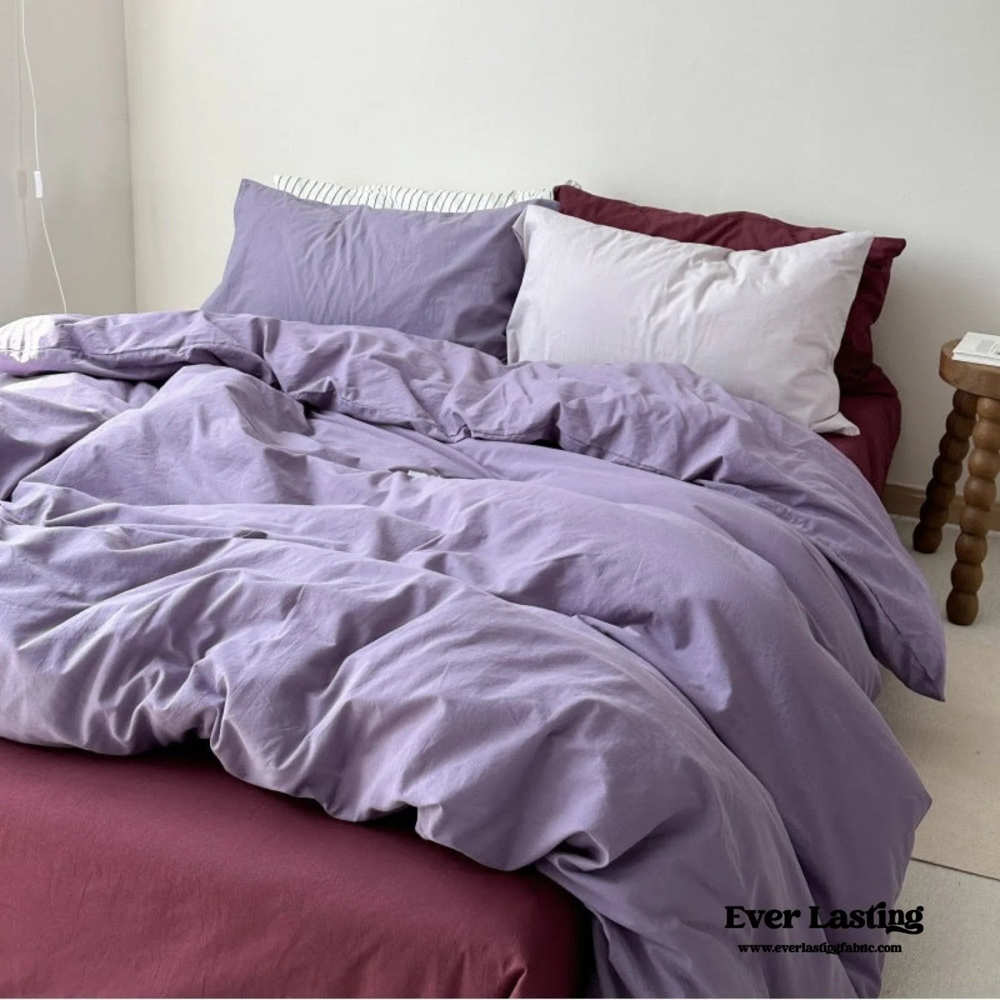 Mixed Color Berry Crush Washed Cotton Bedding Set Ever Lasting