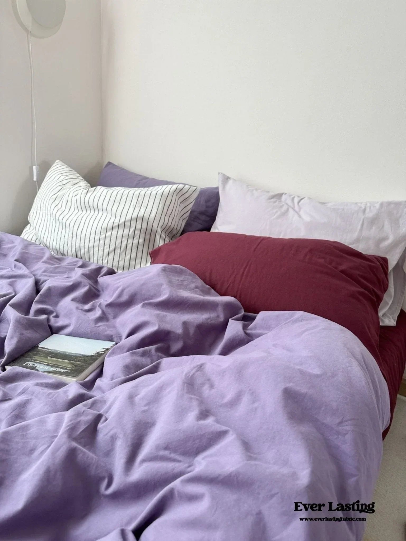 Mixed Color Berry Crush Washed Cotton Bedding Set Ever Lasting