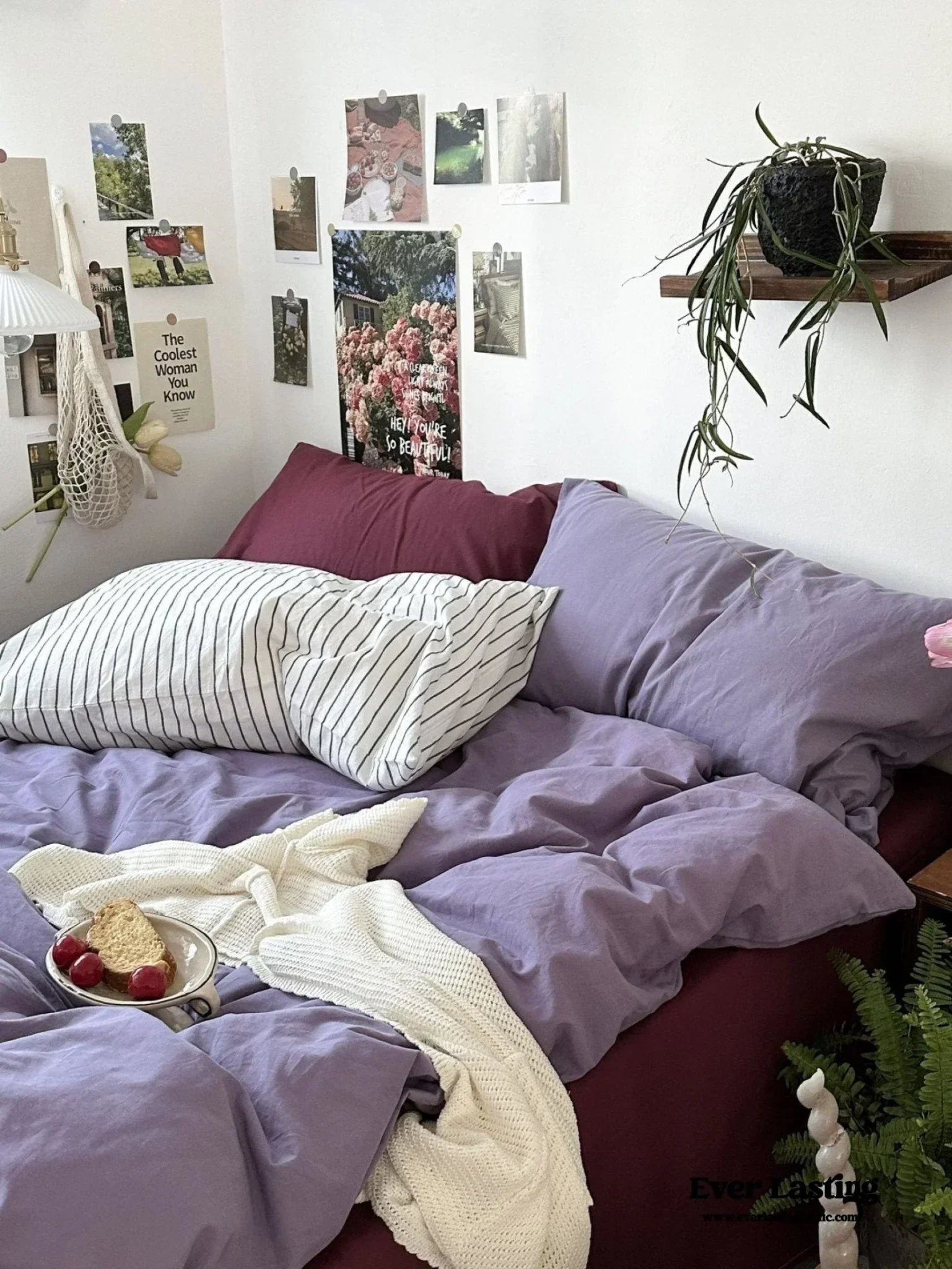 Mixed Color Berry Crush Washed Cotton Bedding Set Ever Lasting
