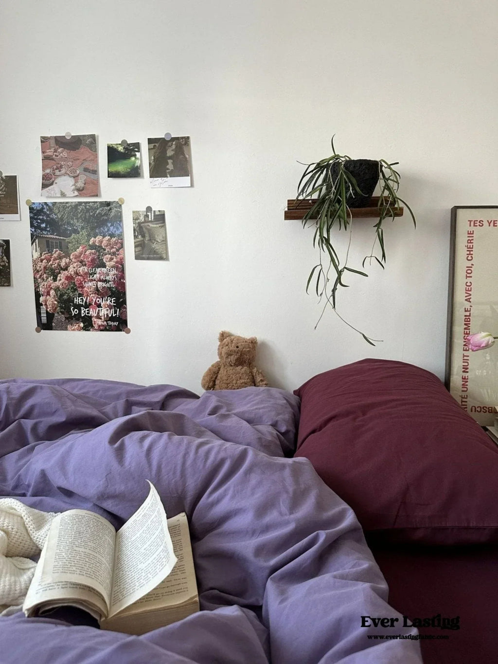 Mixed Color Berry Crush Washed Cotton Bedding Set Ever Lasting
