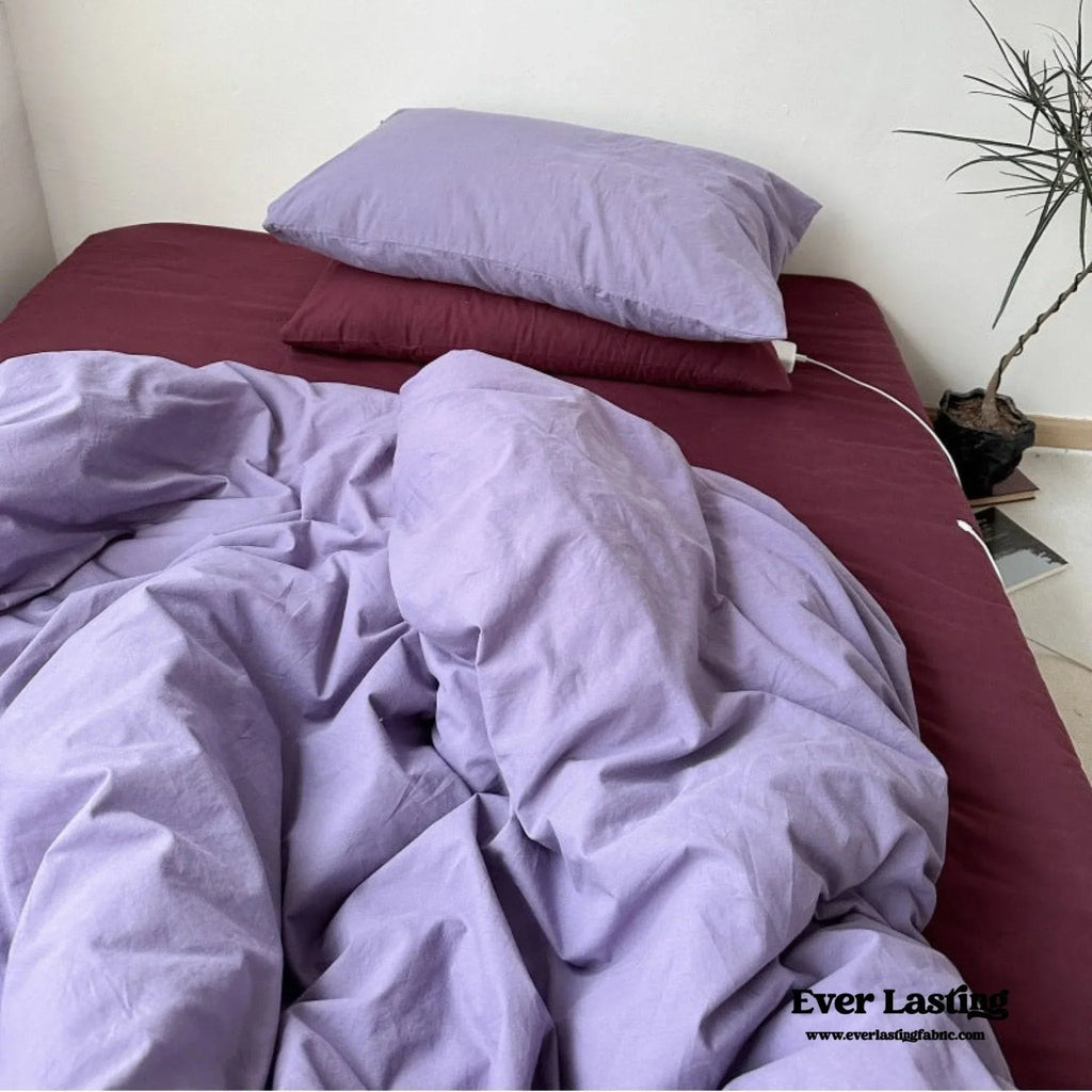 Mixed Color Berry Crush Washed Cotton Bedding Set Ever Lasting