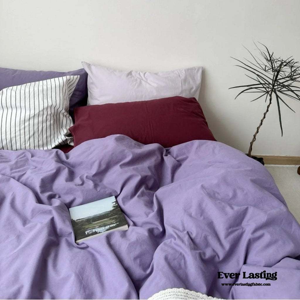 Mixed Color Berry Crush Washed Cotton Bedding Set Ever Lasting