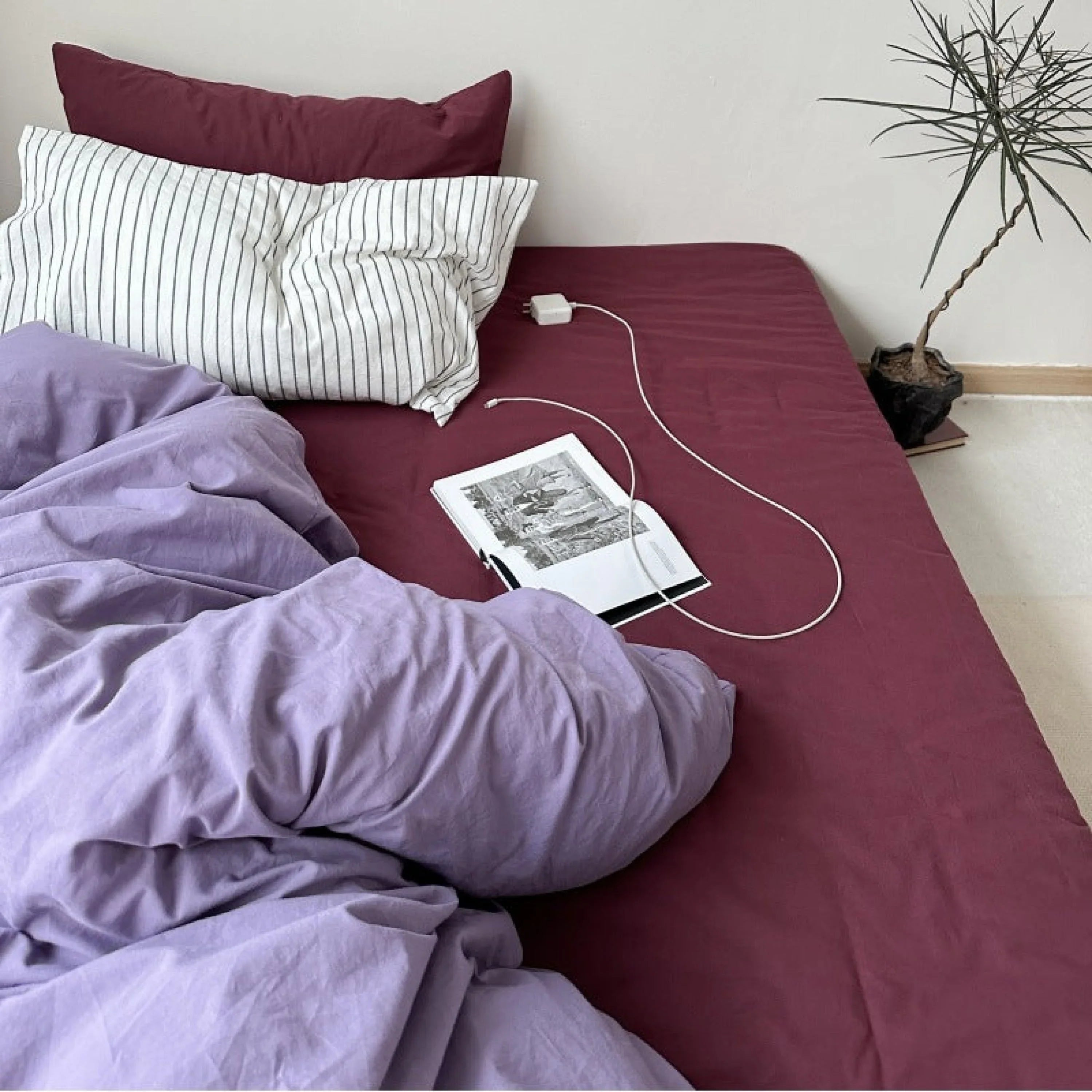 Mixed Color Berry Crush Washed Cotton Bedding Set Ever Lasting