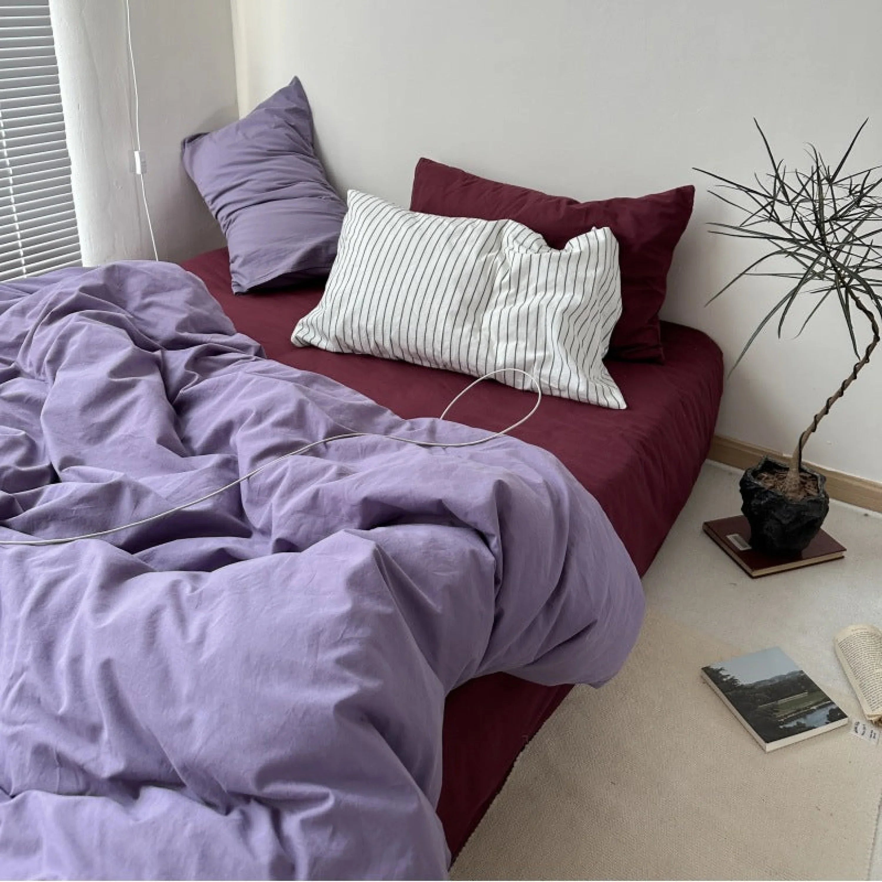 Mixed Color Berry Crush Washed Cotton Bedding Set Ever Lasting
