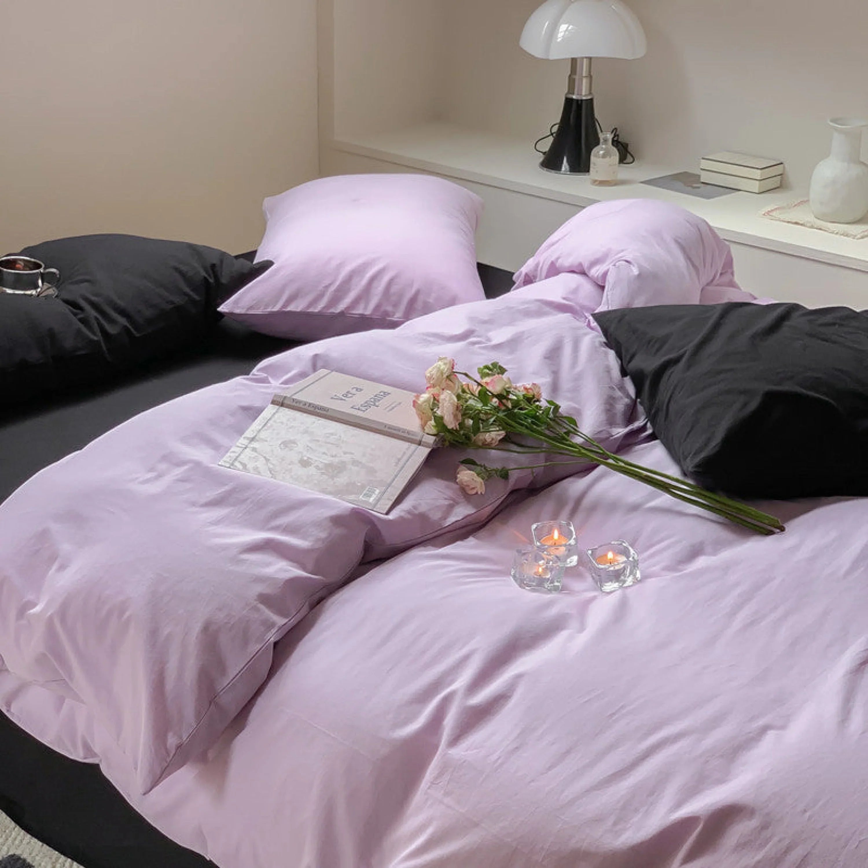 Mixed Color Maximalist Bedding Set / Green + Black Ever Lasting