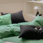 Mixed Color Maximalist Bedding Set / Green + Pink Ever Lasting