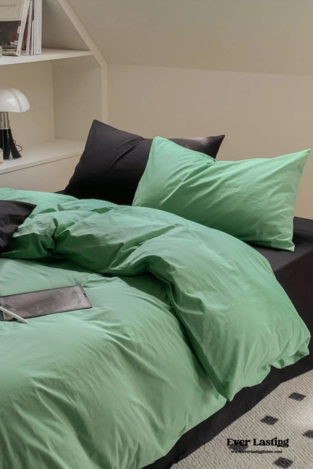 Mixed Color Maximalist Bedding Set / Green + Pink Ever Lasting