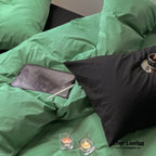 Mixed Color Maximalist Bedding Set / Green + Pink Ever Lasting