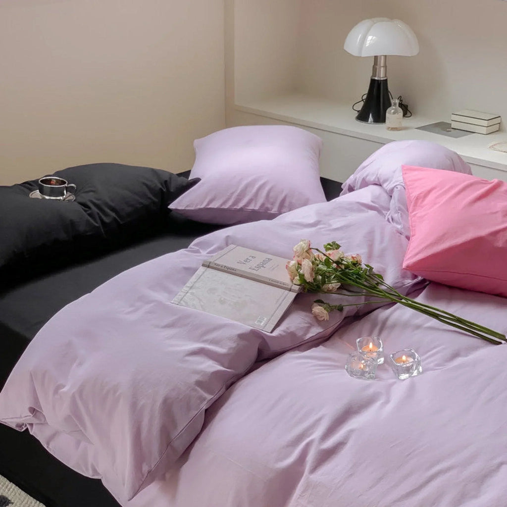 Mixed Color Maximalist Bedding Set / Purple + Black Ever Lasting