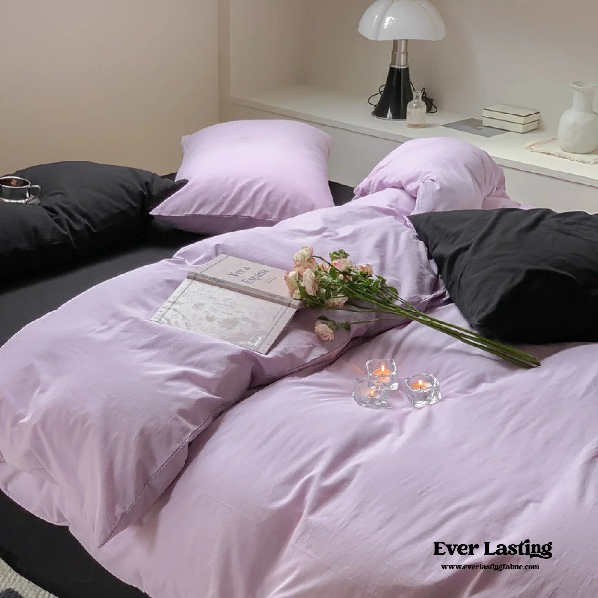 Mixed Color Maximalist Bedding Set / Purple + Black Ever Lasting