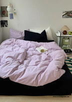 Mixed Color Ocean Crush Washed Cotton Bedding Set / White + Blue Ever Lasting