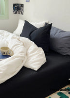 Mixed Color Ocean Crush Washed Cotton Bedding Set / White + Blue Ever Lasting