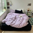 Mixed Color Ocean Crush Washed Cotton Bedding Set / White + Blue Ever Lasting