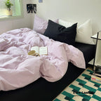 Mixed Color Ocean Crush Washed Cotton Bedding Set / White + Blue Ever Lasting