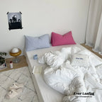Mixed Color Washed Cotton Bedding Set / Baby Pink + White Ever Lasting