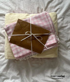 Mixed Gingham Bedding Set / Pink + Yellow Ever Lasting