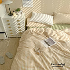 Mixed Gingham Bedding Set / Pink + Yellow Ever Lasting