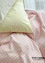 Mixed Gingham Bedding Set / Pink + Yellow Ever Lasting