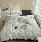 Mixed Gingham Bedding Set / Pink + Yellow