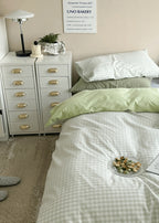 Mixed Gingham Bedding Set / Pink + Yellow Ever Lasting