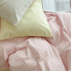 Mixed Gingham Bedding Set / Pink + Yellow Ever Lasting