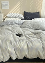 Mixed Gingham Bedding Set / Pink + Yellow