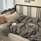 Mixed Gingham Striped Bedding Set / Mint Green Ever Lasting
