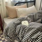 Mixed Gingham Striped Bedding Set / Mint Green Ever Lasting