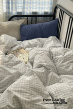 Mixed Gingham Striped Bedding Set / Mint Green Ever Lasting