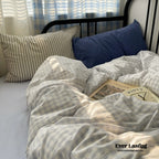 Mixed Gingham Striped Bedding Set / Mint Green Ever Lasting