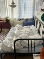 Mixed Gingham Striped Bedding Set / Mint Green Ever Lasting