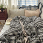Mixed Gingham Striped Bedding Set / Mint Green Ever Lasting