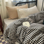 Mixed Gingham Striped Bedding Set / Mint Green Ever Lasting