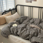 Mixed Gingham Striped Bedding Set / Mint Green