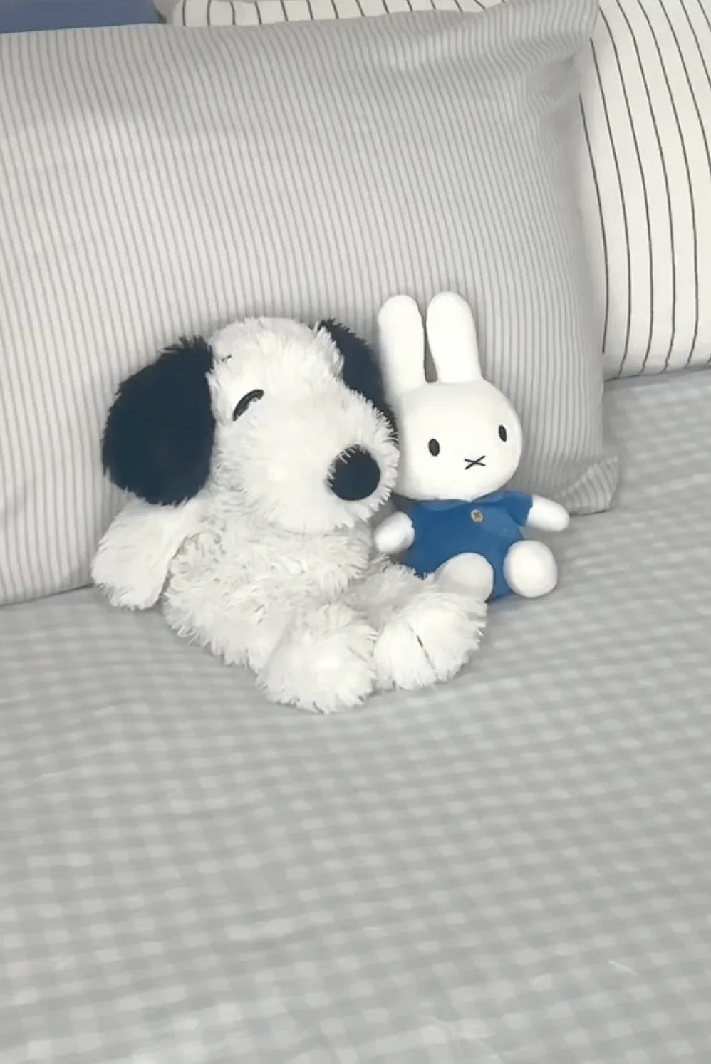 Mixed Gingham Striped Bedding Set / Purple Pink Ever Lasting