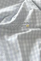 Mixed Gingham Striped Bedding Set / Purple Pink Ever Lasting