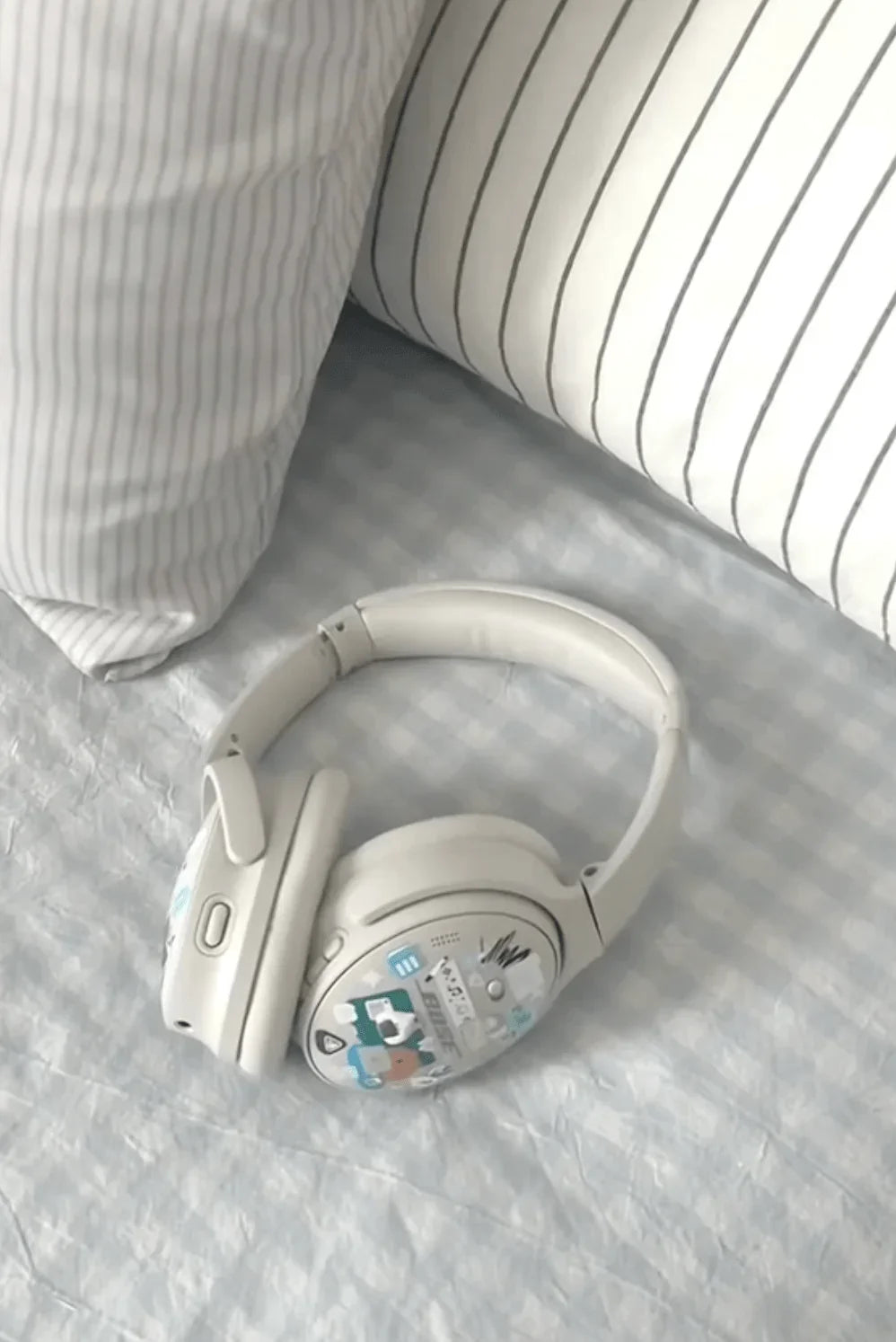 Mixed Gingham Striped Bedding Set / Purple Pink Ever Lasting