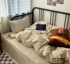 Mixed Gingham Striped Bedding Set / Purple Pink Ever Lasting