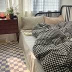 Mixed Gingham Striped Bedding Set / Purple Pink Ever Lasting