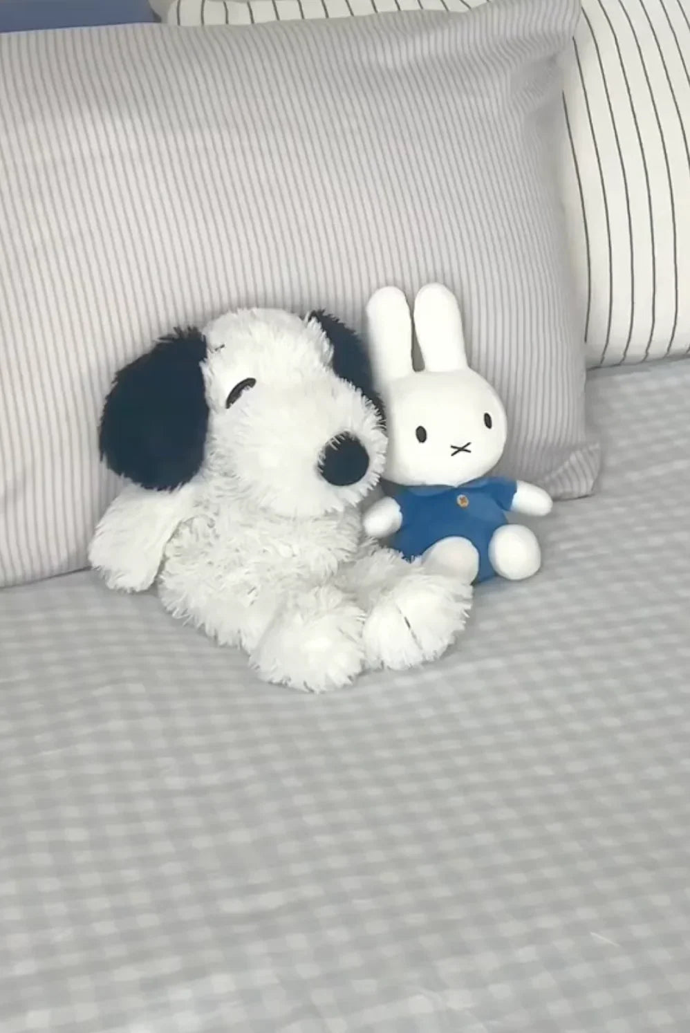 Mixed Gingham Striped Bedding Set / Purple Pink Ever Lasting