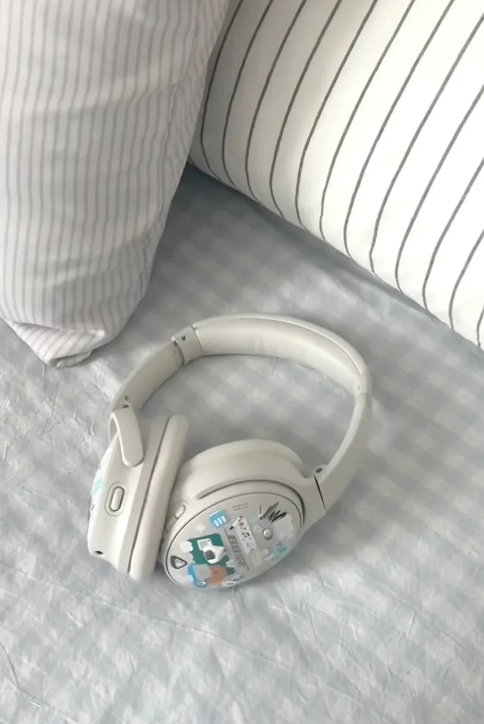 Mixed Gingham Striped Bedding Set / Purple Pink Ever Lasting