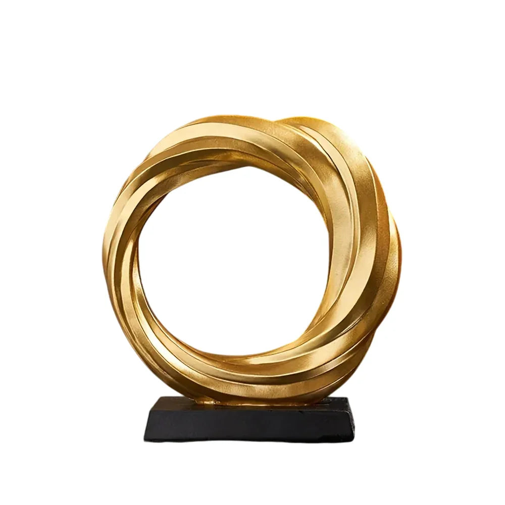 Modern Abstract Golden Circle Sculpture House Of Avana